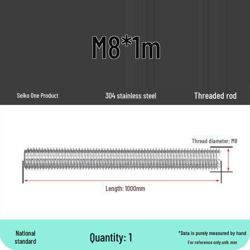 Полностью резьбовая шпилька из нержавеющей стали M5-M42