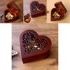 Очаровательная прямоугольная музыкальная шкатулка из дерева с резьбой в виде сердца, заводная, с мелодичными мелодиями