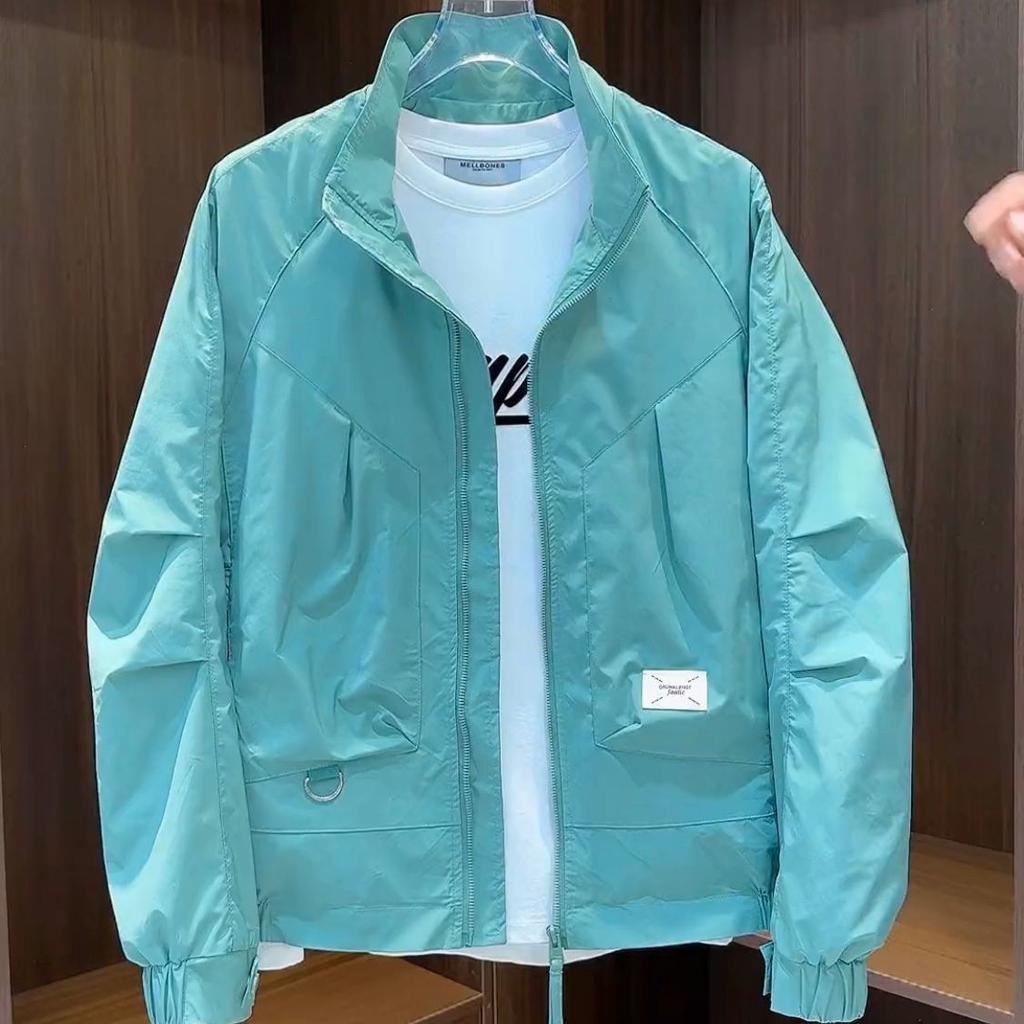 Осенняя мужская повседневная спортивная дышащая уличная куртка с воротником-стойкой, свободный материал