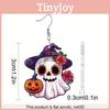 Ghost Halloween Themed Pumpkin Flower Pattern Women Alien Acrylic Earrings