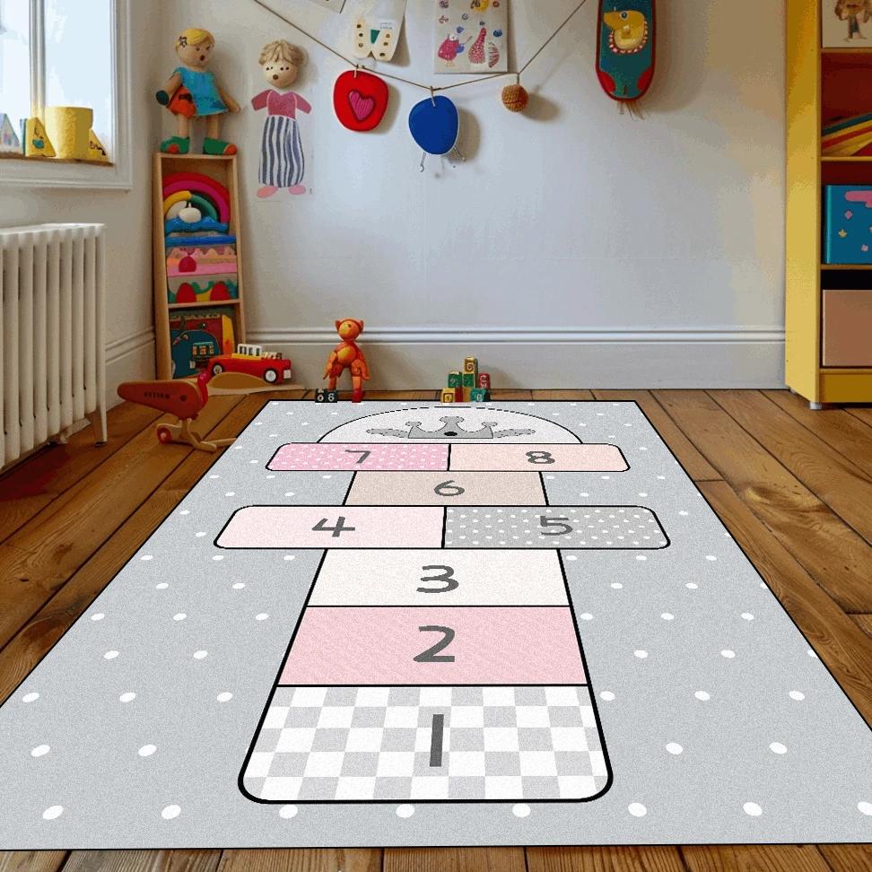 Cartoon Alphabet Hopscotch Carpet Carpets for Living Room Bedroom Floor Mat Large Area Rugs Children's Room Decor Anti-slip Rug