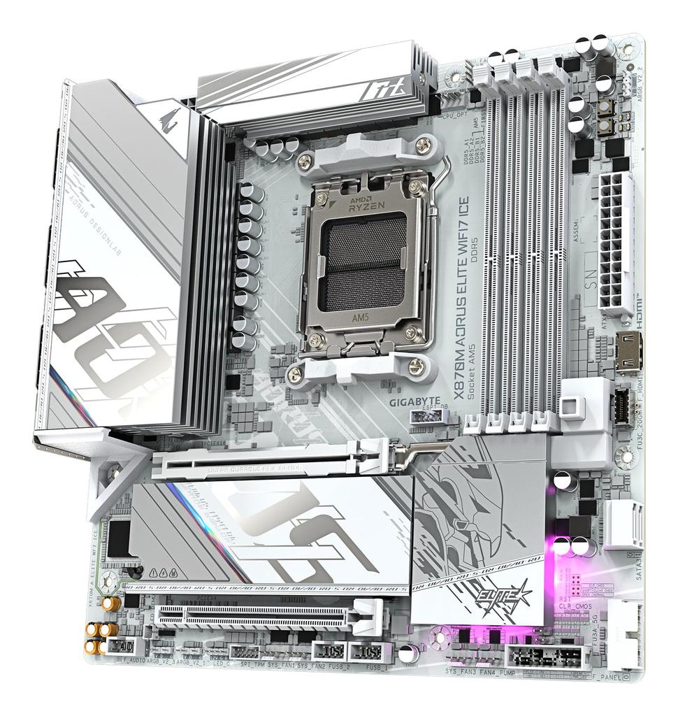 Материнская плата GIGABYTE X870M A ELITE WF7 ICE Белая MB6798 Micro-ATX