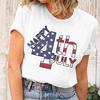 Happy 4th Of July Tshirts Independence Day T Shirts Summer Tshirt Casual Short Sleeve Tees Round Neck Tops Womens Clothing
