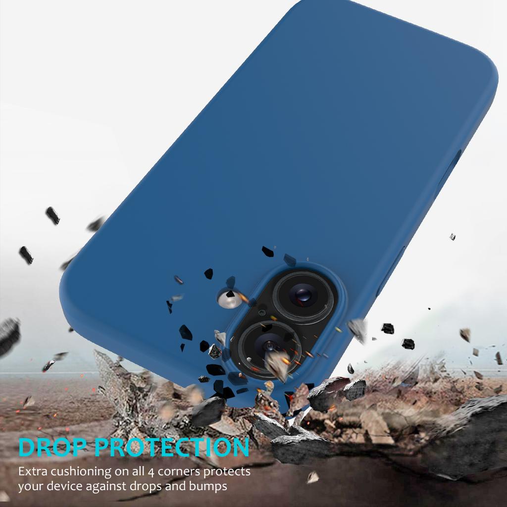 Чехол для iPhone 16 из жидкого силикона с мягкой подкладкой, противоударный чехол для телефона