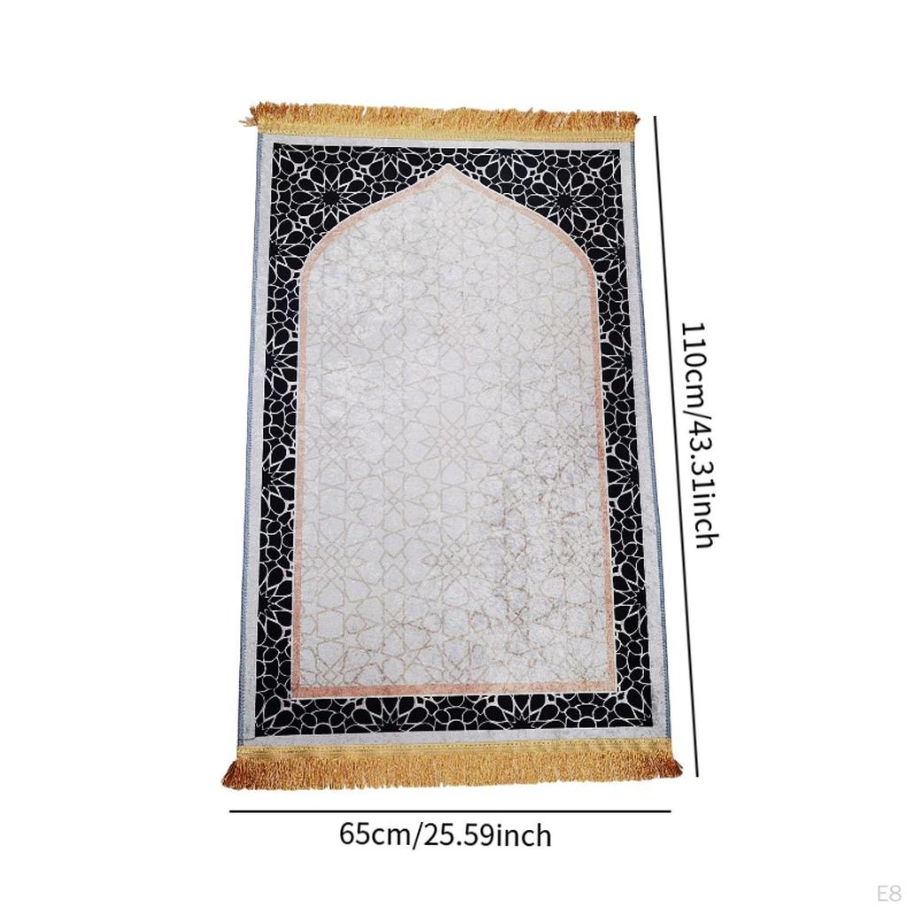 Muslim Prayer Rug Carpet Unique Nonslip Thick Ornament Cushion Mat Floormat for Travel