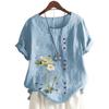 Fashionable Women's Short Sleeve Cotton Top with 11 Colorful Floral Designs