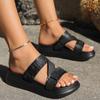 Женские туфли на платформе, высокие каблуки, летняя обувь с плоской подошвой, новые повседневные босоножки на каблуке, шлепанцы для женщин, шлепанцы для отдыха на открытом воздухе Mujer