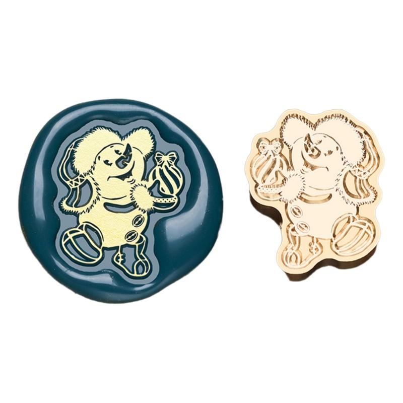 Vintage Stamp Head for Seal Letter Envelope Wedding Invitations Christmas Card Decoration, Christmas Embossed Seal Stamp