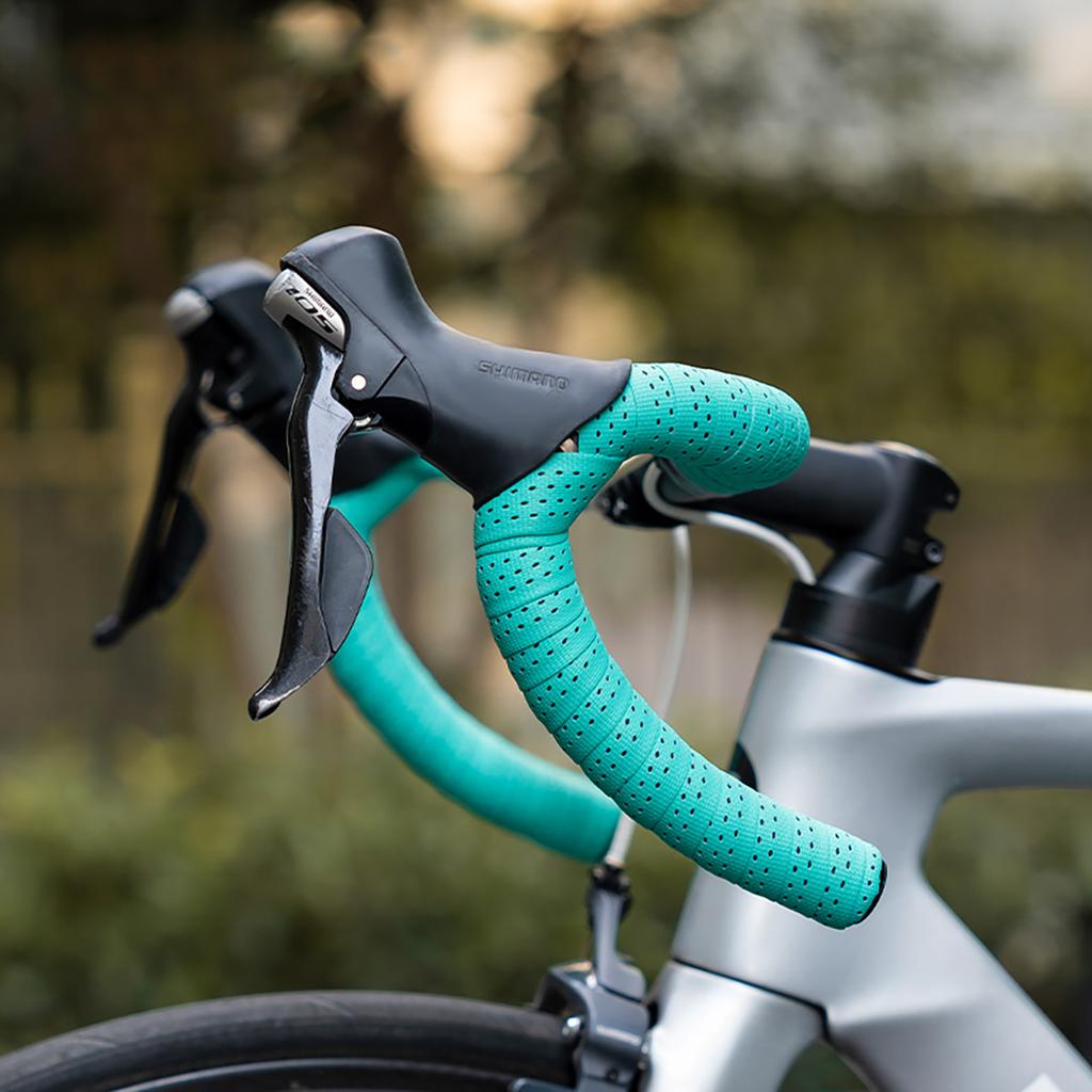 Perforated silicone bicycle handlebar tape - black