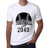 Men’s Vintage Tee Shirt Graphic T Shirt Softball Since 2040 White