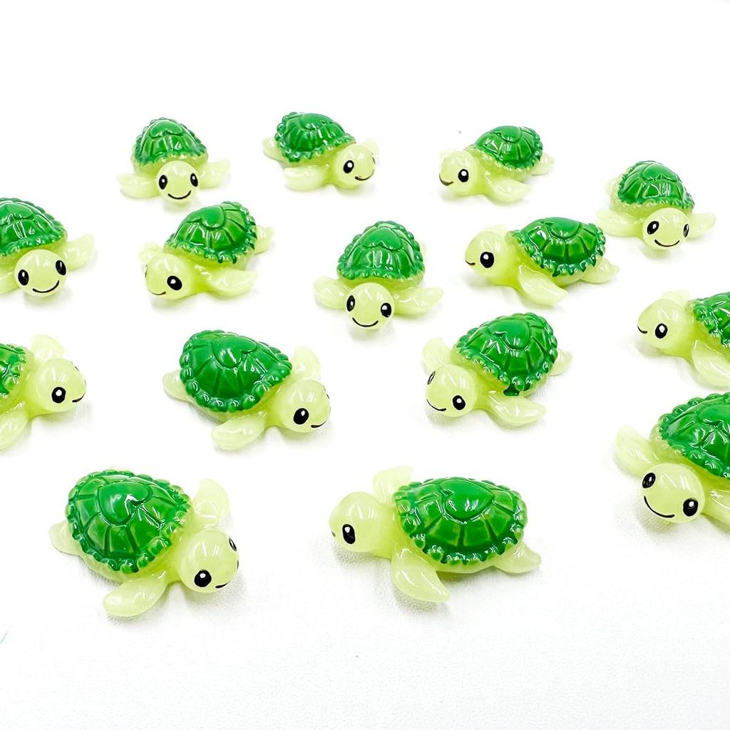 Миниатюрная зеленая черепаха из смолы, миниатюрные морские фигурки, черепаха, морские животные, статуэтка для волшебного сада, микроландшафтный декор, орнамент