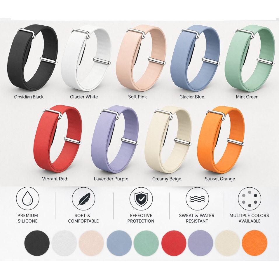 Google Air Monochrome Silicone Sports Replacement Watch Strap Compatible with Fitbit Air