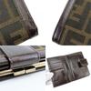 Used FENDI Bifold Wallet Zucca 01692 canvas/leather Brown Gamaguchi