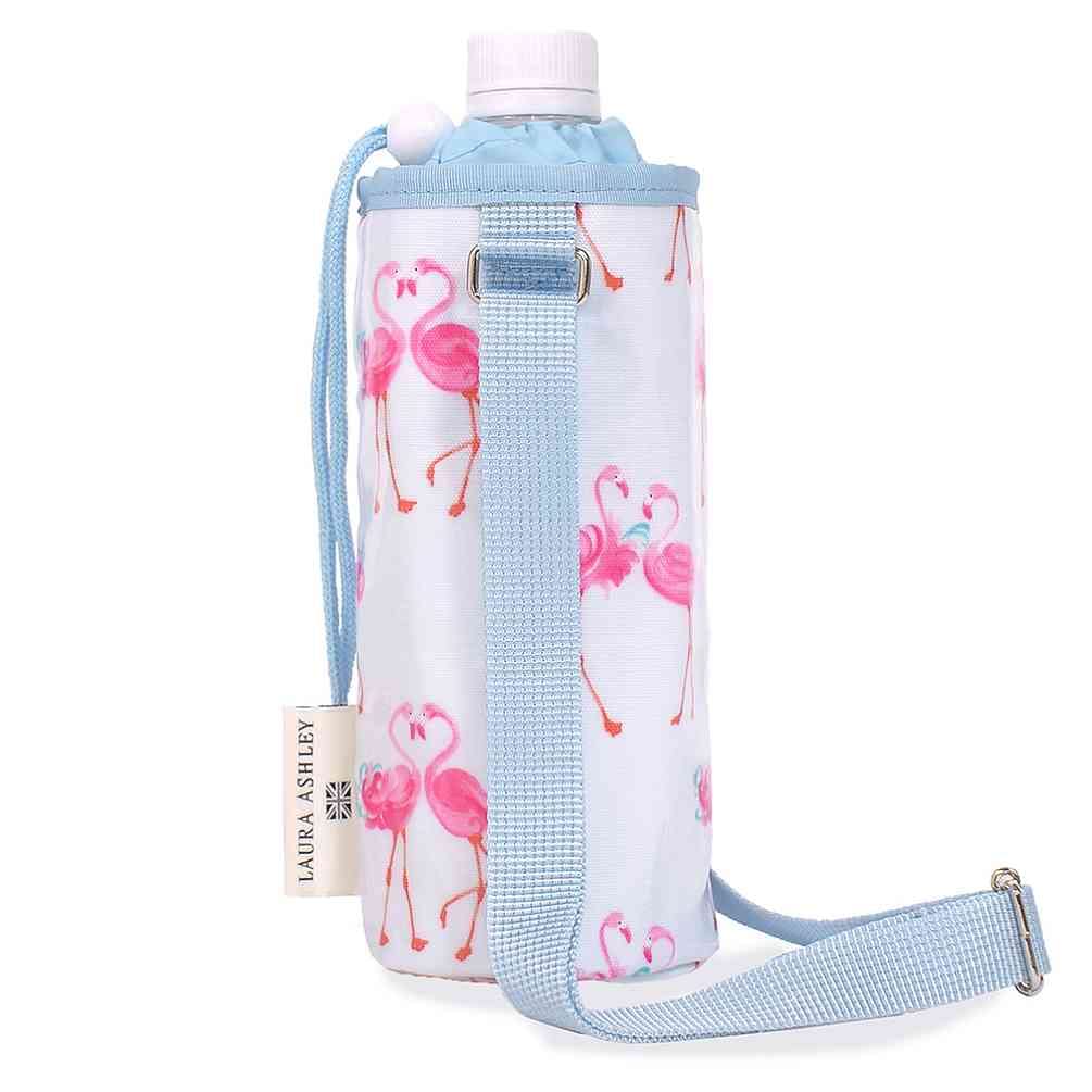 LAURA ASHLEY Plastic Bottle Holder Girls Holder Case Shoulder Strap Included Cold Storage Pretty Flamingo N3771100