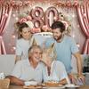 Элегантный баннер на 80-летие - полиэфирное волокно, цифровой дизайн в розовом золоте и с бриллиантами, украшение для вечеринки по случаю дня рождения