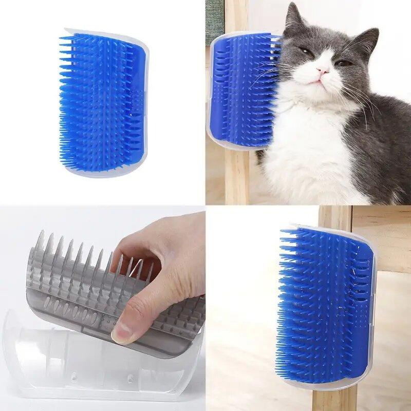 Durable Space-saving Design Pet Grooming Brush Wall Corner Pet Supplies Cat Massage Brush Rubbing Suitable Cat Scratching Device Supply
