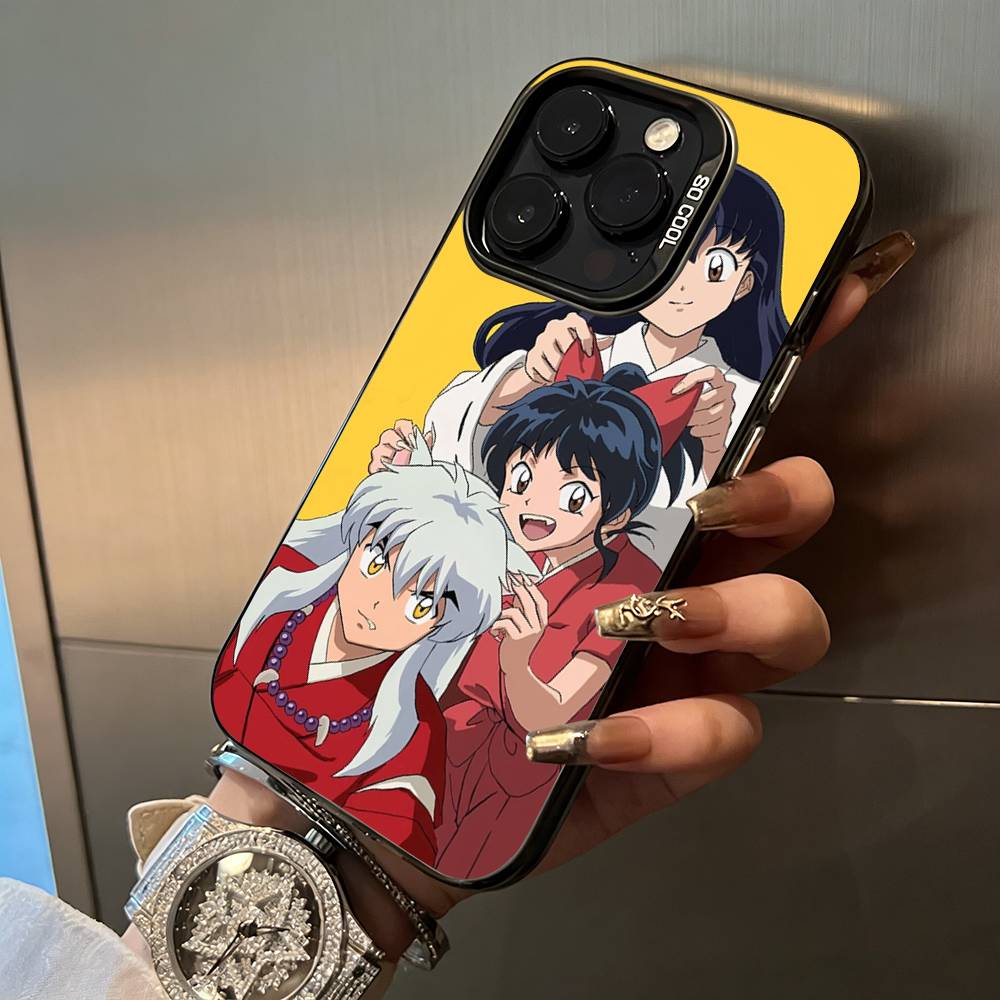 Чехол для телефона L-L-Inuyasha для iPhone 17,16,15,14,13,12,11 Plus Pro Max Цветной Серебряный Чехол для телефона