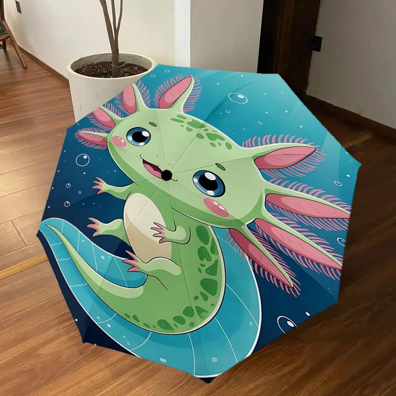 1PC Axolotl Umbrella-8-Rib Reinforced, Automatic Open, Lightweight & Durable, Fashion Accessory for Outdoor, J0375