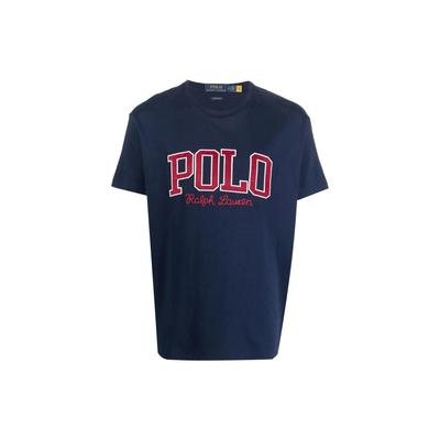 Polo FW22 Футболка с коротким рукавом и круглым вырезом, с логотипом и надписью «Light Logo», мужские топы, темно-синие 710878616-003