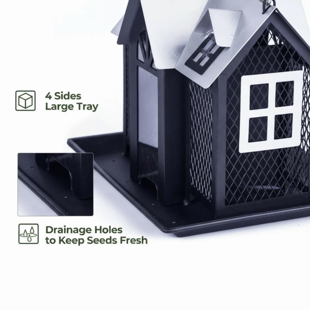 House Shape Hanging Bird Feeder Large Capacity Hummingbird Feeder Wild Bird Feeder Outdoor Yard