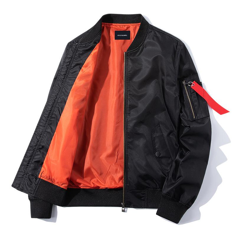 Spring and Autumn Large Men's Sports Casual Stand Neck Jacket Pilot Coat Men's Loose Baseball Top