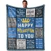 80th birthday gift blanket print soft and comfortable flannel blanket for sofa bed living room