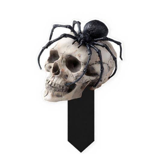 Zombie Garden Decor Halloween Scarecrow Stake, 2D Flat Creepy Ornament, Spooky Doll Black Ground Stakes Decoration, Scary Yard Art Sign for