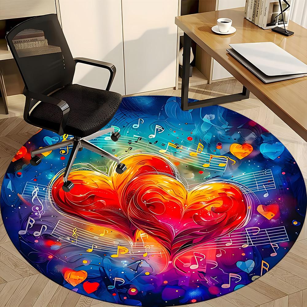 1pc Heartbeat Music Chair Carpet for Office, Non-slip, Soft and Durable Office Rug, Perfect for Office yy251227136
