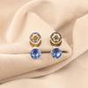 Серьги ручной работы с танзанитом, серебро 925 пробы, уникальные украшения для подарка EE-141-12