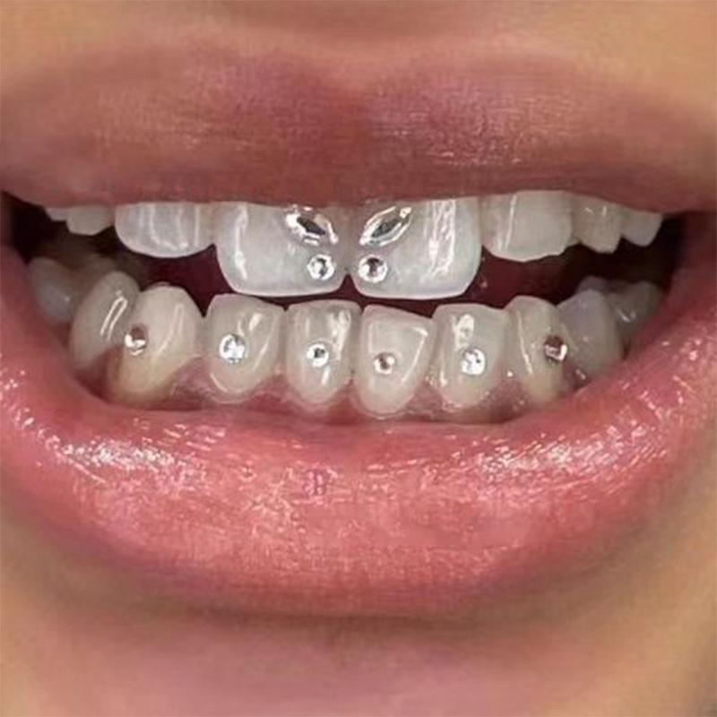 10Pcs Diamond Bur Dental Material Teeth Whitening Denture Acrylic Teeth Ornament Oral Hygiene Tooth Decoration
