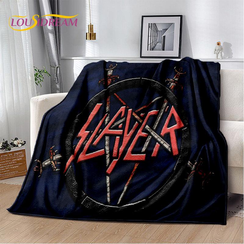 Мягкое плюшевое одеяло Slayer Heavy Metal Band, фланелевое одеяло, одеяло для гостиной, спальни, кровати, дивана, чехол для пикника, теплое детское одеяло