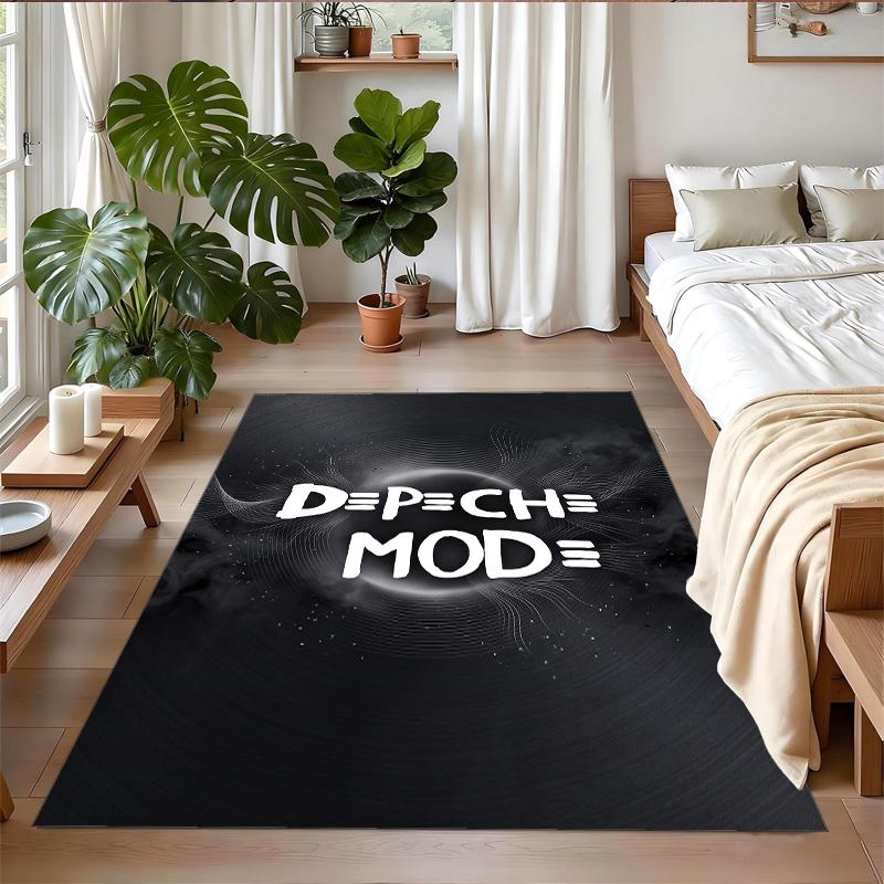 Depeche Mode Print Crystal Velvet Plush Rug Wear?Resistant Anti?Slip Floor Mat For Indoor Household Decoration