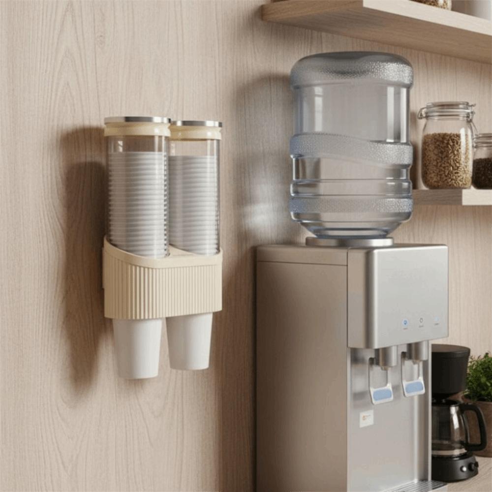 Dustproof Cover Paper Cup Dispenser Wall Mounted Cup Storage Rack Airport