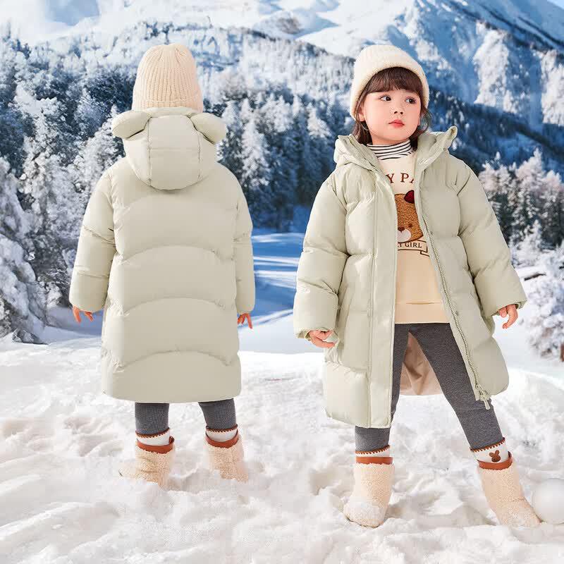 JELLYBABY Kids' Three-Proof Warm Mid-Length Down Jacket