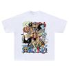 ONE PIECE ONE PIECE T-shirt, Luffy Animation Vintage American Small Neckline Short Sleeve Hip Hop Street Blockbuster