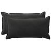 Cushion Cover 2 pcs HOUTEN Black 40 x 80 cm Velvet