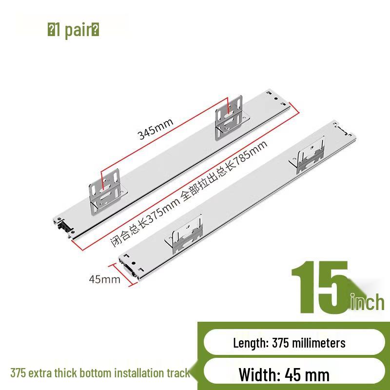 Kitchen Threesection Slide Drawer Adjustable Pullout Basket Rail For Cabinets