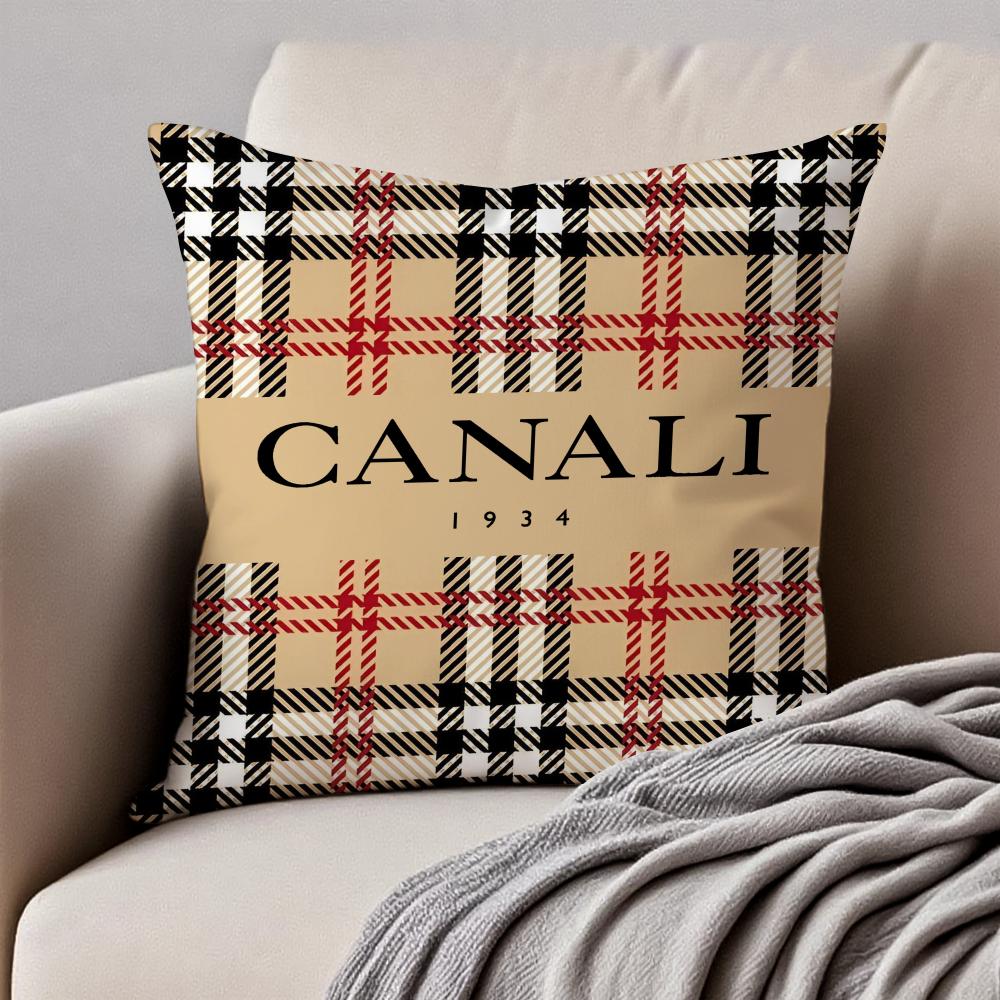 Classic Italian Brand CCanali Cushion Cover Pillowcase Antidustmite Invisible Zipper Short Plush Sofa Cushion