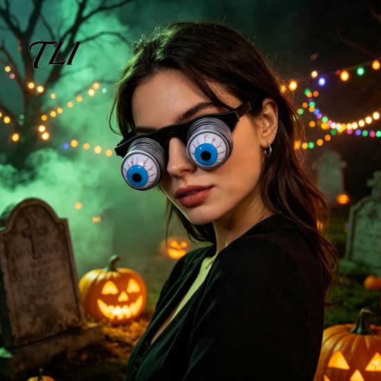Lightweight Eyewear for All Ages Pop-Out Eyes Glasses, Wobbly on Springs Novelty Funny Glasses Photo Booths Prank Halloween Costume Parties, Carnival