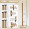 Floor to Ceiling Cat Tree 102-104 in Adjustable Height, Solid Wood Multi-Level Cat Tower with Scratch Post and Hammock for Large Indoor Cats