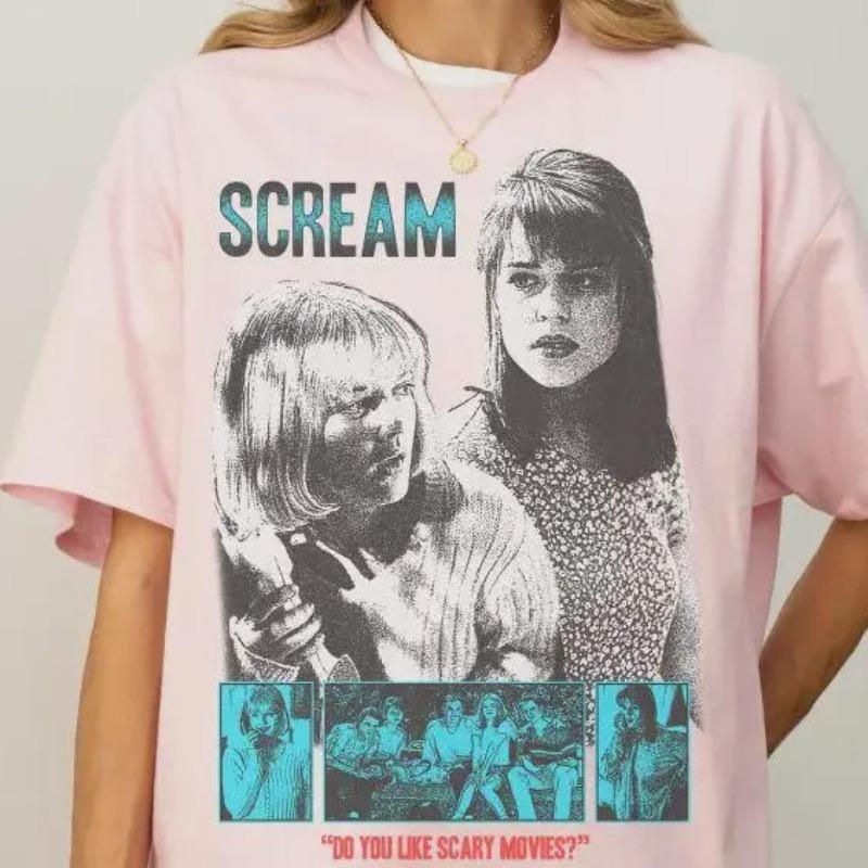 Retro Scream Movie Tshirt Summer New Unisex Casual Fashion Harajuku Style Tshirt