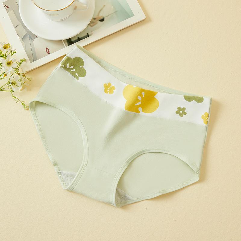 High Waisted Pure Cotton Cute Underwear Printed Japanese Women's Tight and Breathable Briefs