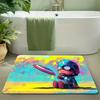Bath Mat 1pc, Spider for Man Takes Action, MARVEL Flannel Rectangular Mat, Bathroom Non-slip Entrance Mat, Fun Door Decoration