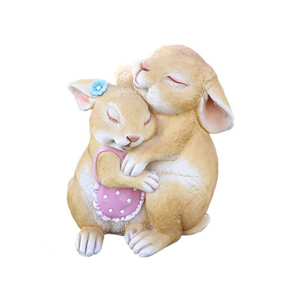 Модель микроландшафта из смолы, фигурка кролика, мультяшная милая статуэтка кролика, имитация креативной скульптуры животного на Рождество