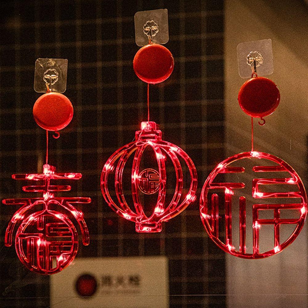 Подвесной новогодний светильник на присоске, светящиеся оконные подвесные огни, праздничные принадлежности