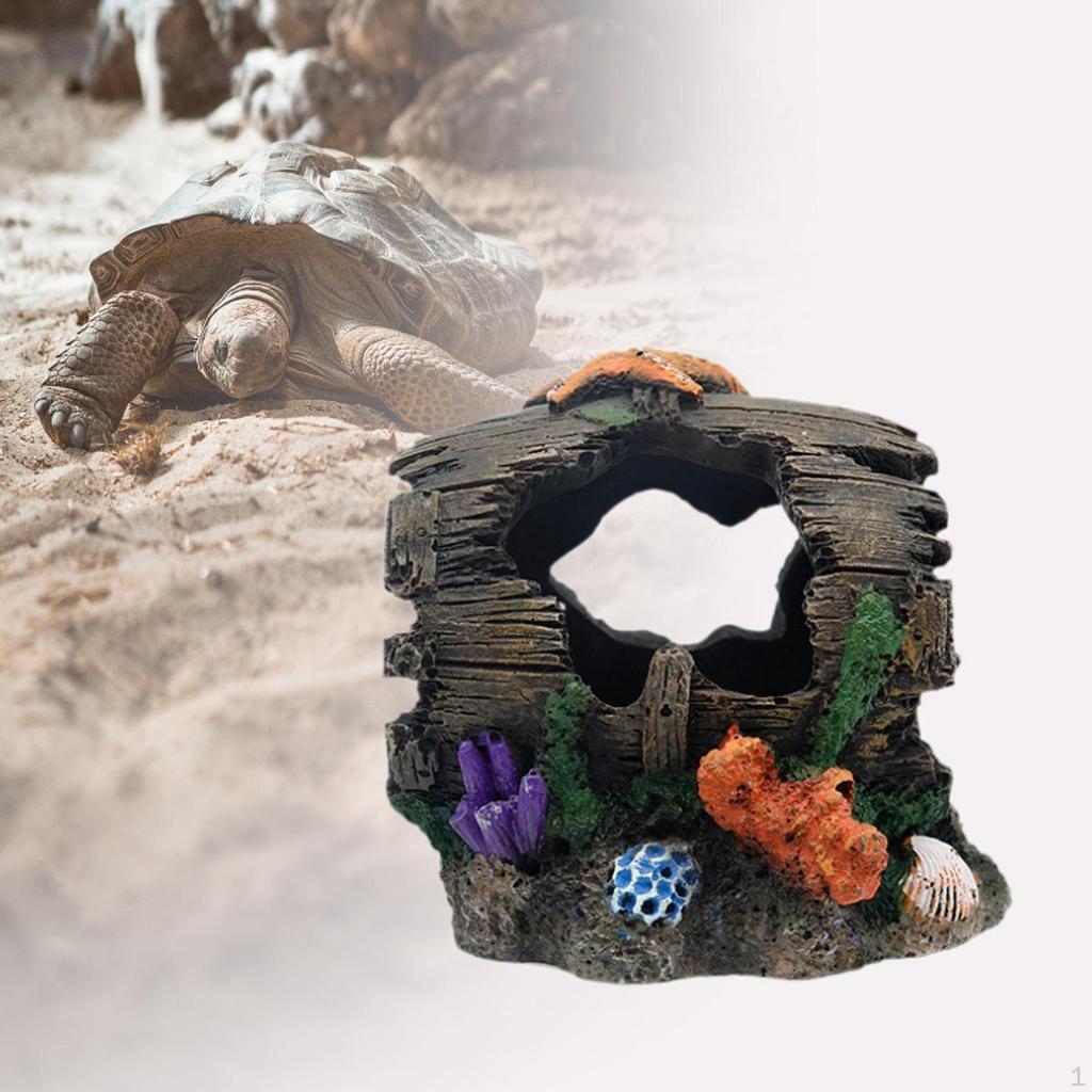 Aquarium Decorations Rock Cave House Fish Garden Pond Hiding Place Statue Resin Landscaping Broken