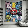 Pokémon Egg Hatch Wall Hanging Printed Fabric Blanket Decorative Tapestries for Bedroom Living Room Home Decor
