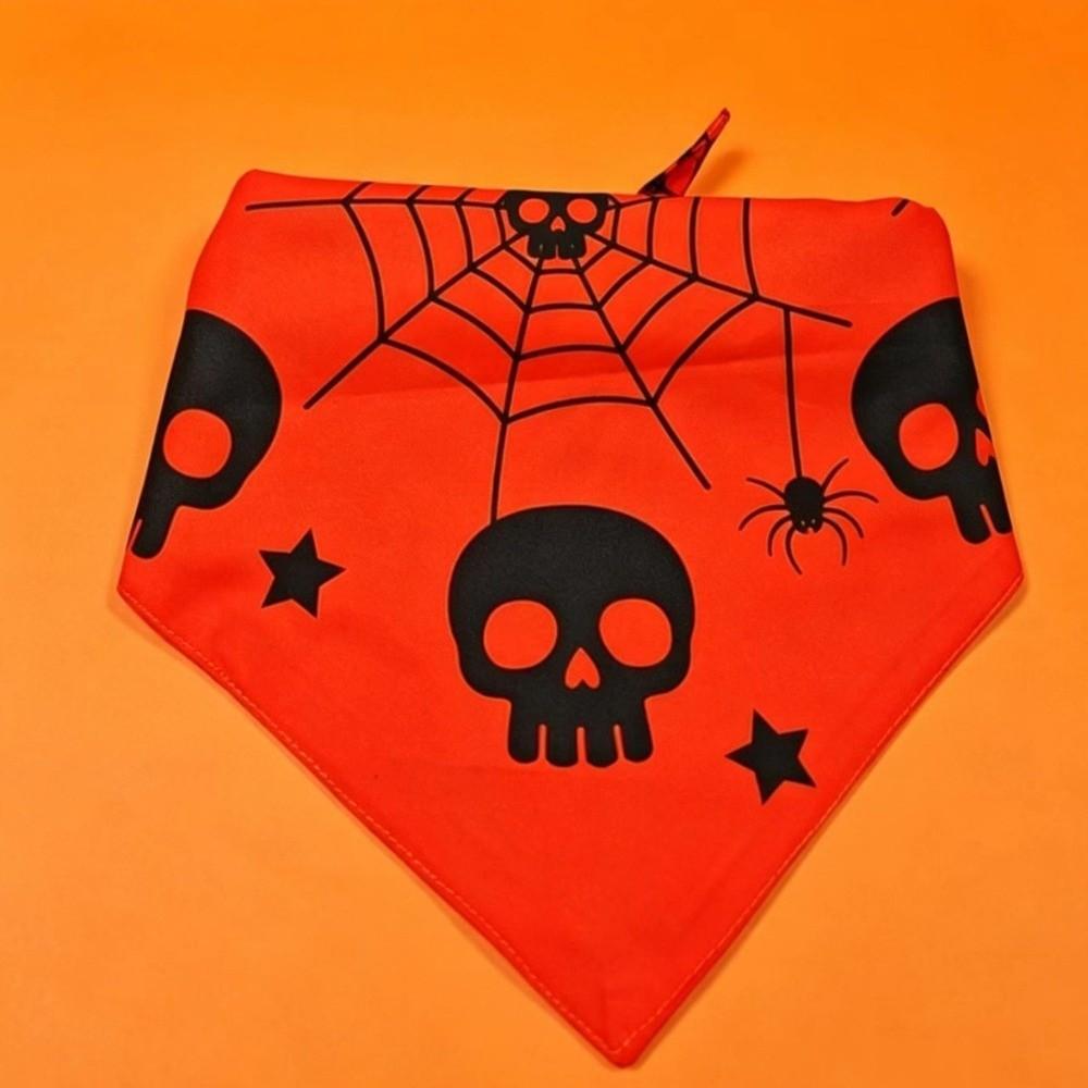 Spider Bat Pattern Pet Halloween Bandana Pumpkin Ghost Print Dog Holida Bibs Festival Gift