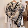 European Retro Oil Painting Imitation Cashmere Scarf - Elegant, Warm Fashion for Autumn & Winter