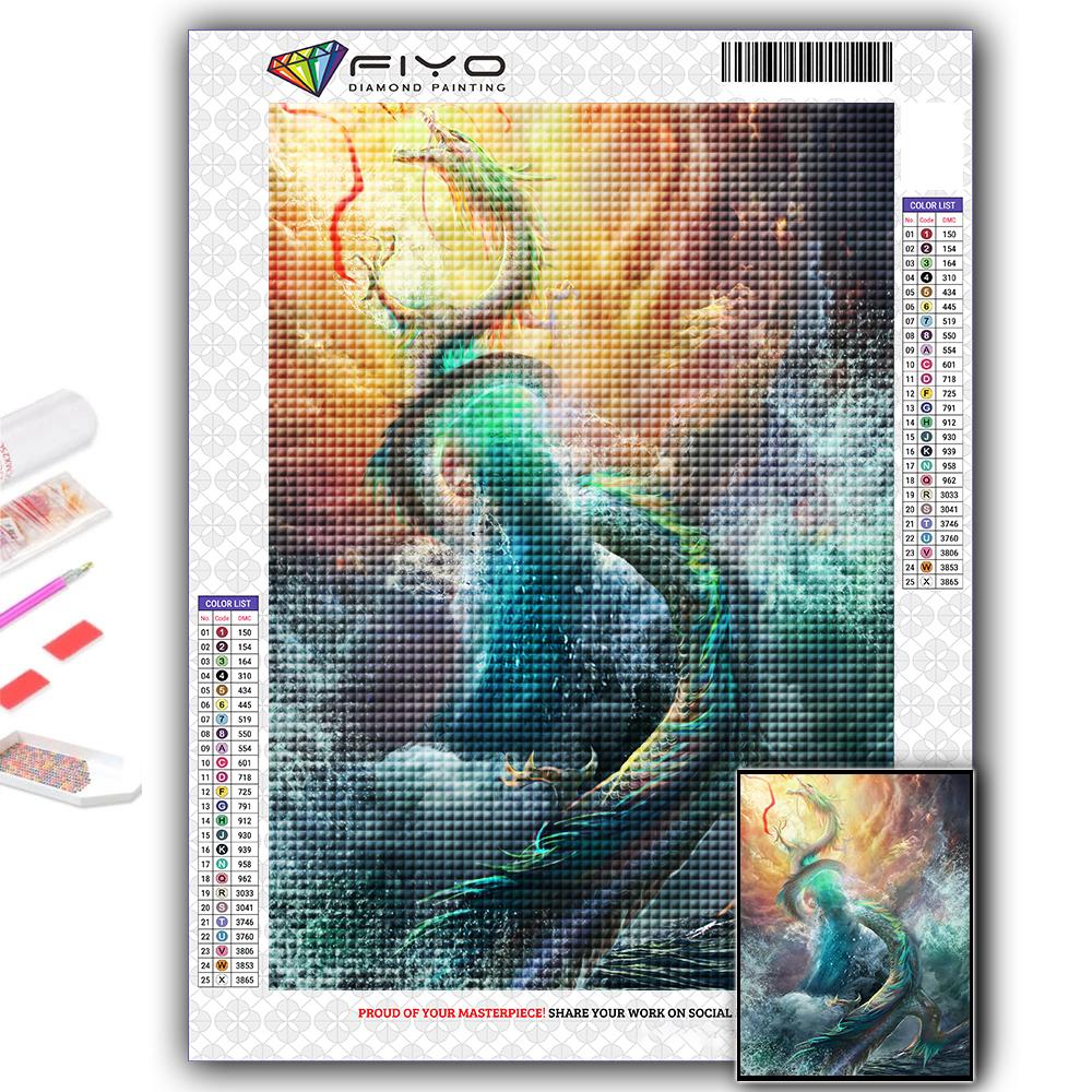 5D DIY Алмазная картина Китайский дракон Вышивка крестиком Алмазная художественная вышивка Мозаика Домашний деко